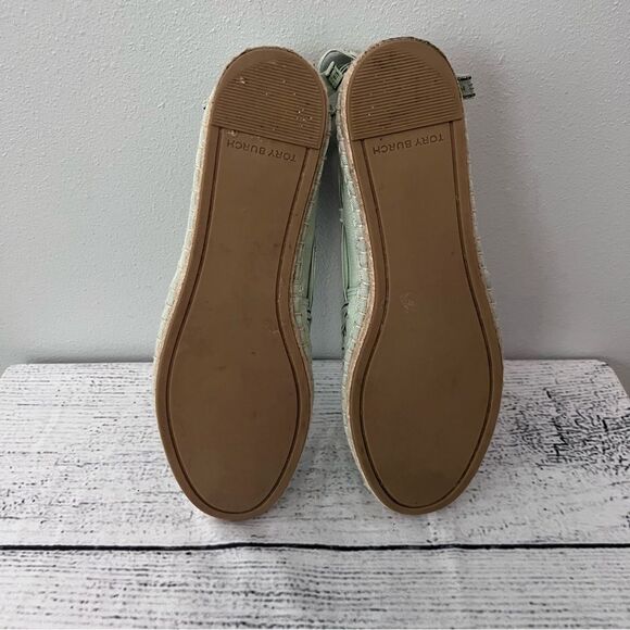 Tory Burch Mint Green Espadrille Flats with Woven Detail Size 7.5 - Picture 7 of 9